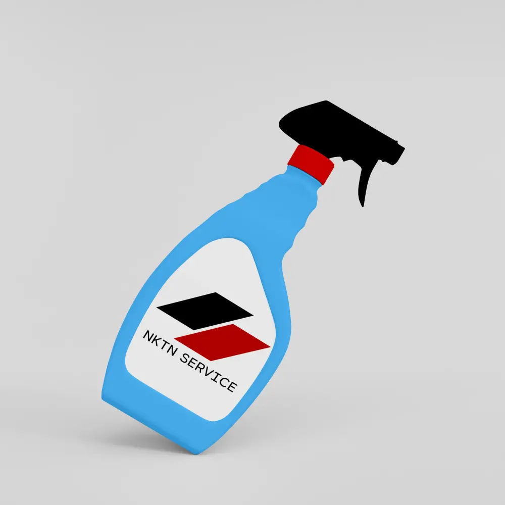 3D Plastic Hand Wash Spray Bottle Mockup